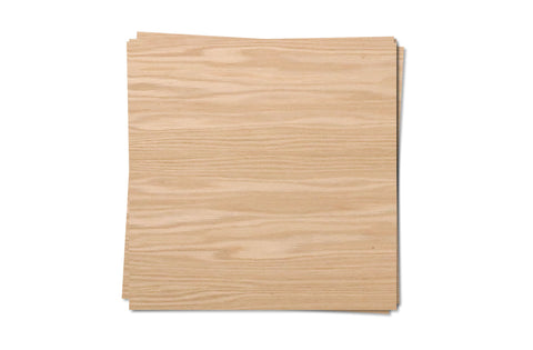 Red Oak Wood Veneer, 12x12", Unfinished, 4 Pack