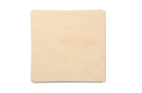 Maple Wood Veneer, 12x12", Unfinished, 4 Pack
