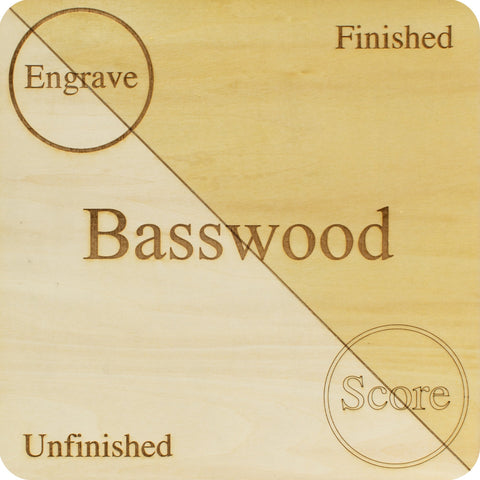 Basswood Plywood 1/4th inch 12x12 inch, 10 Pack