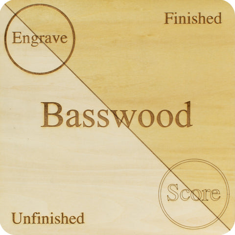 Basswood Plywood 1/8th inch 12x12 inch, 10 Pack