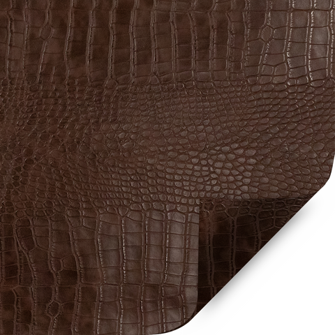 Mocha Crocodile Faux Leather, Laser Safe, 12x12"