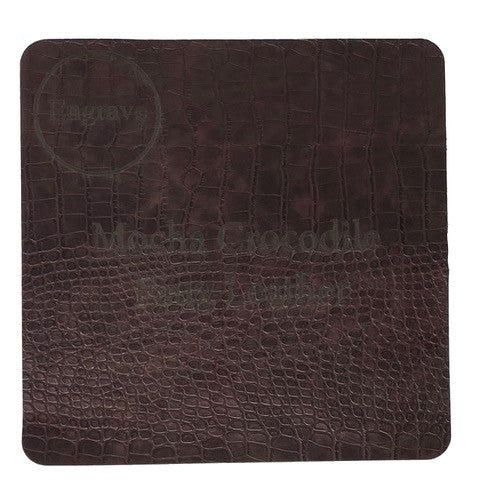 Mocha Crocodile Faux Leather, Laser Safe, 12x12"