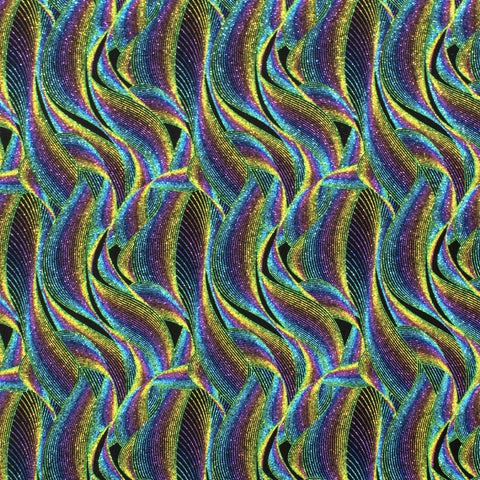224/Peacock Retro GLITTER HTV, 12x12"