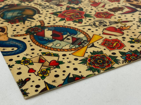 Samantha's Doodles Tattoo Patterns Basswood, 12x12", 1/16", Laser Ready