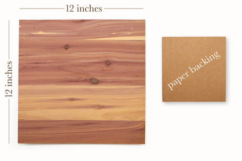 Aromatic Cedar Wood Veneer, 12x12", Unfinished, 4 Pack