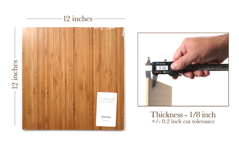 Natural Ply - Bamboo, 1/8", 12x12", Finished