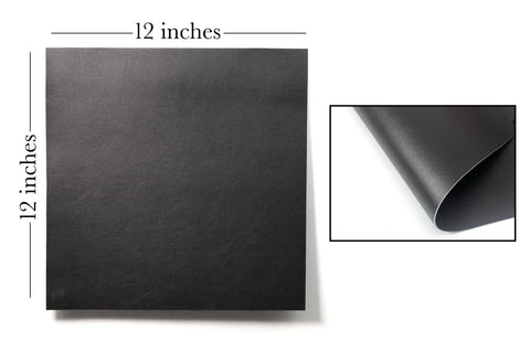 Jet Black Faux Leather, Laser Safe, 12x12"