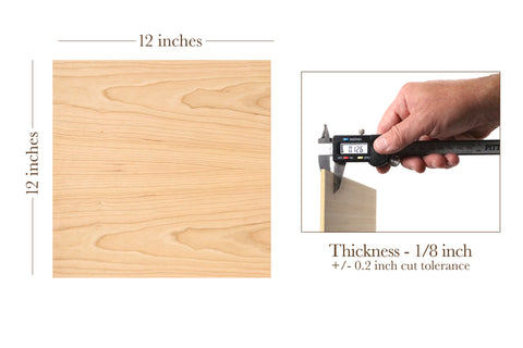 Cherry, 1/8th inch, MDF Core, 4 Pack, 12x12"