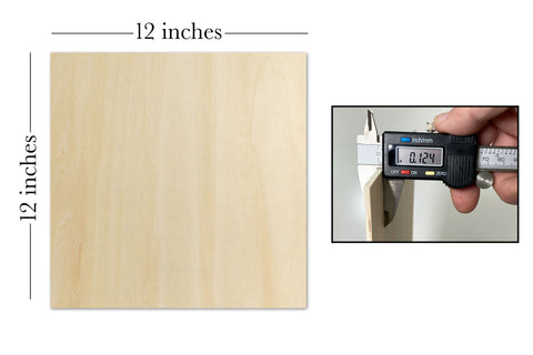 Basswood Plywood 1/8th inch 12x12 inch, 10 Pack