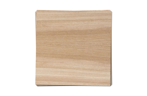 Hickory Wood Veneer, 12x12", Unfinished, 4 Pack