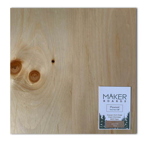 Natural Ply - Pine, Knotty, 1/8", 12x12", Finished