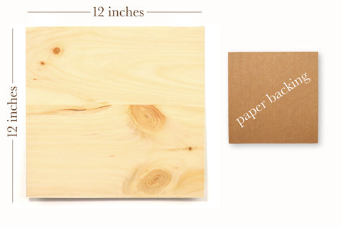 Knotty Pine Wood Veneer, 12x12", Unfinished, 4 Pack