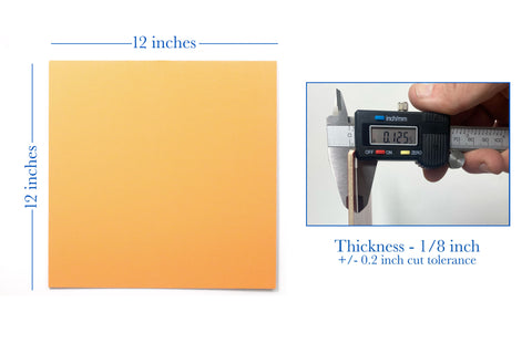 Maker Boards Colors - Light Orange, 12x12", 1/16" or 1/8"