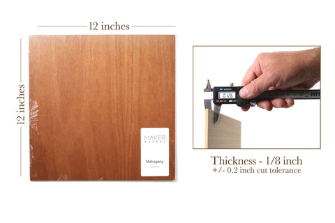 Natural Ply - Mahogany, 1/8", 12x12", Finished