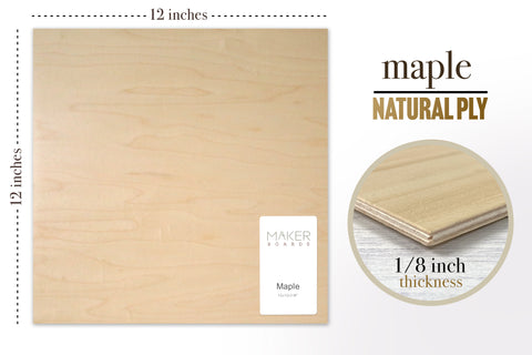 Natural Ply - Maple, 1/8", 12x12", Finished