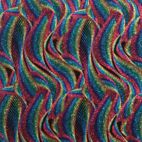 229/Rainbow Retro GLITTER HTV, 12x12"