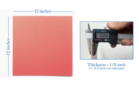 Maker Boards Colors - Salmon, 12x12", 1/16" or 1/8"
