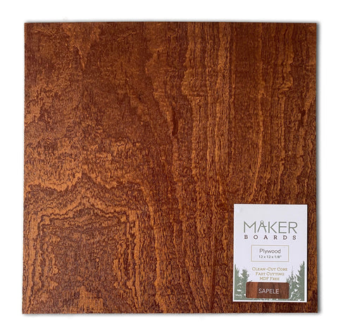 Natural Ply - Sapele, 1/8", 12x12", Finished