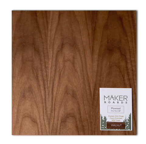 Natural Ply - Walnut, 1/8", 12x12", Finished