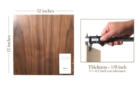 Natural Ply - Walnut, 1/8", 12x12", Finished