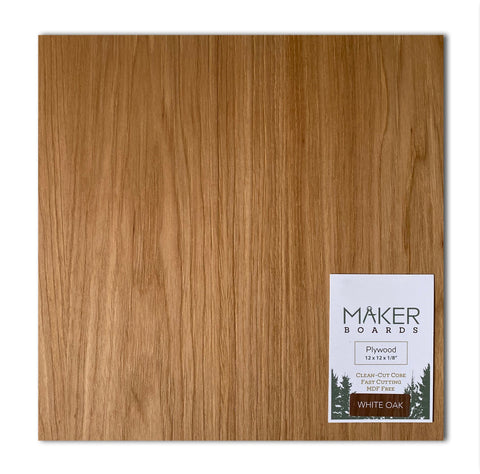 Natural Ply - Oak, White, 1/8", 12x12", Finished